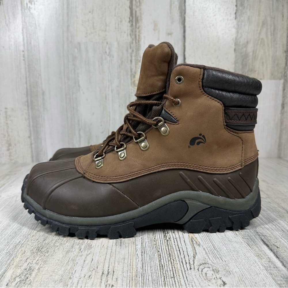 AquaDuck Hiking Boots Women's 8 Rain Brown Tan Leather Upper Chores Outdoor